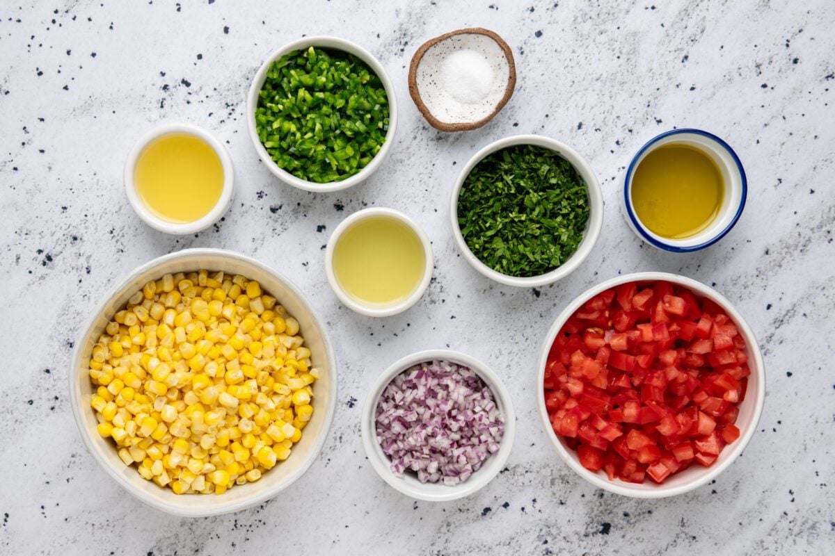 ingredients for corn salsa