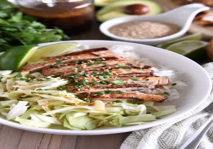 Sticky Honey Ginger Soy Chicken Bowls