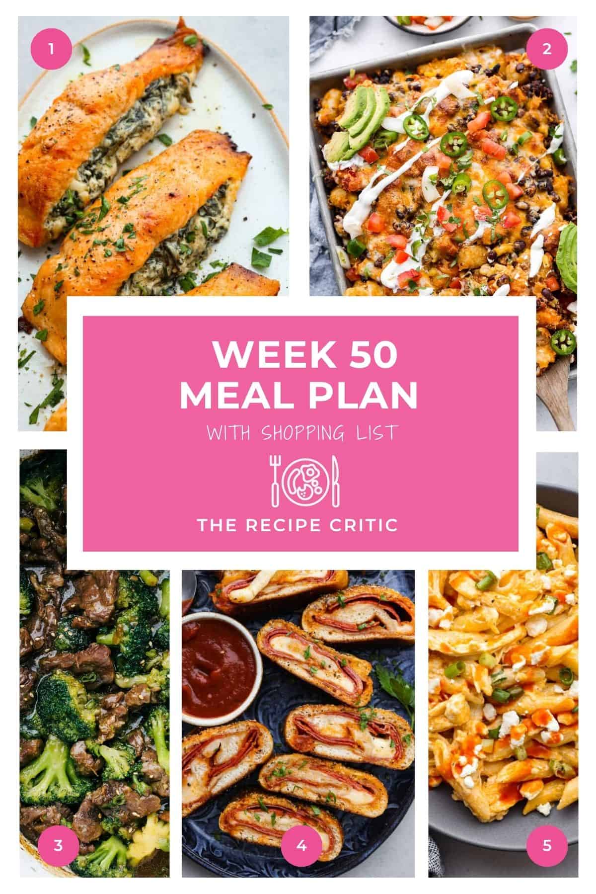 Weekly Dish Plan # 50.