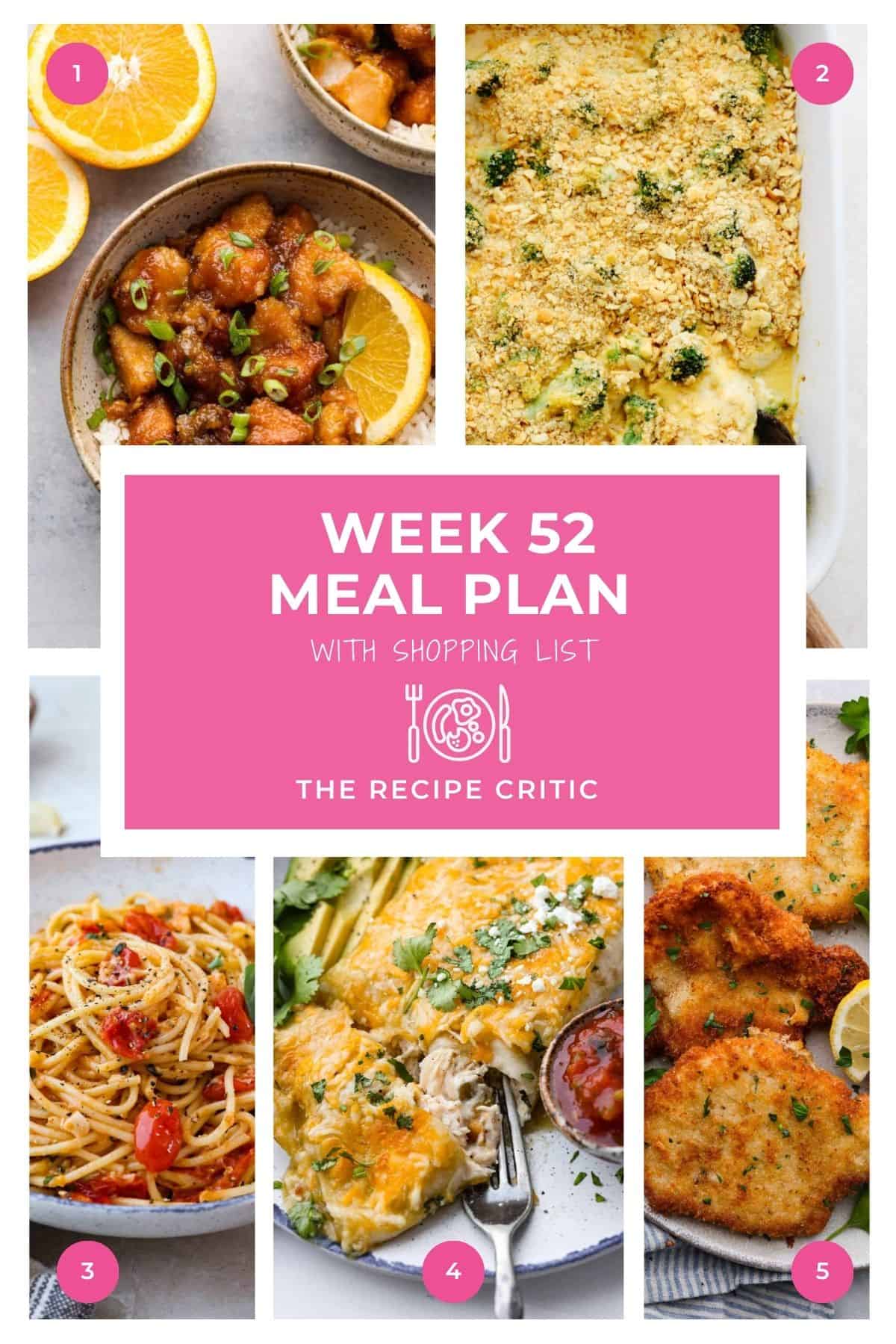 Weekly Meal Plan # 52.