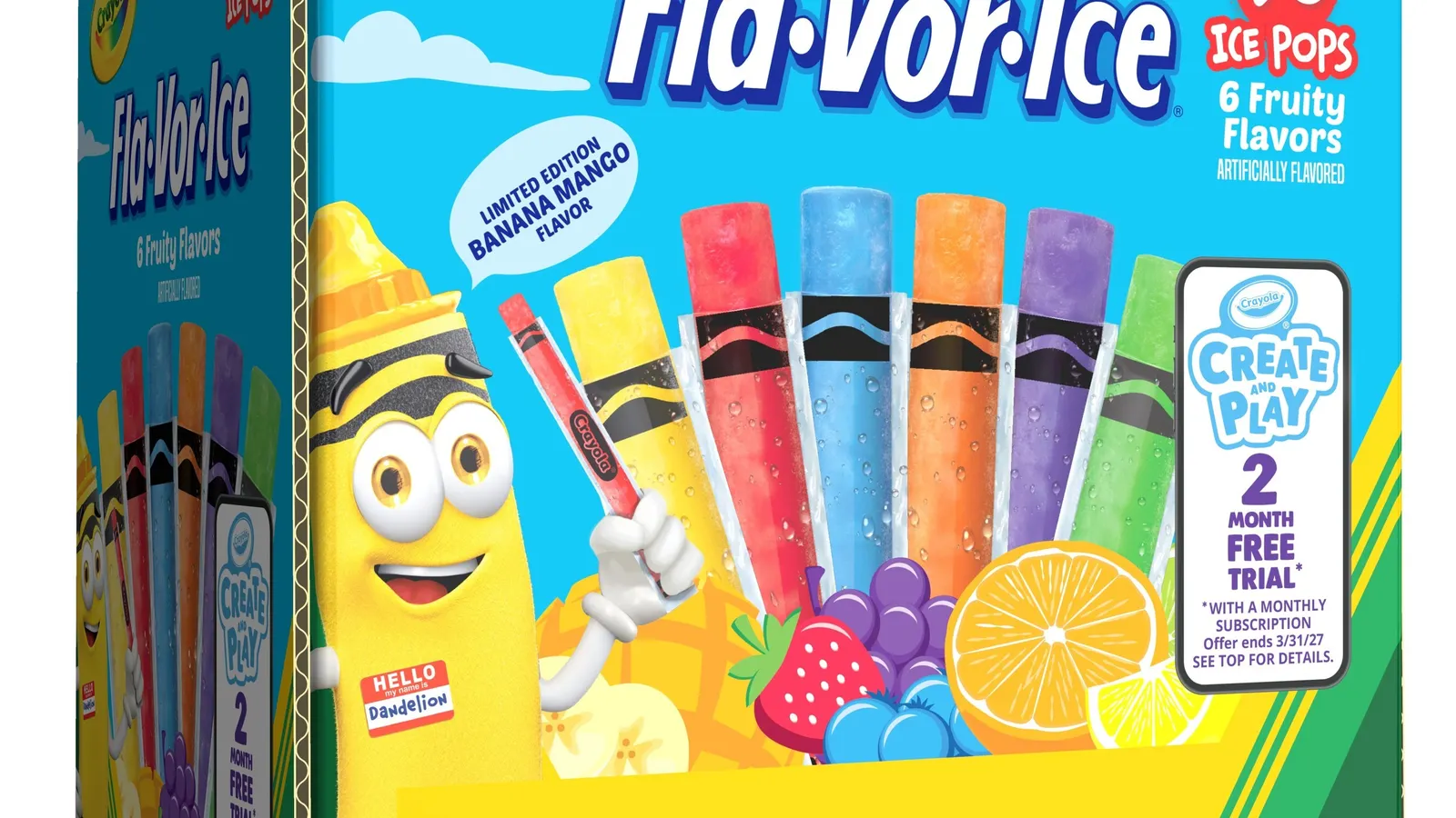 Leftovers: Fla-Vor-Ice brightens freeze stands out with Crayola|Objective introduces chickpea tortillas