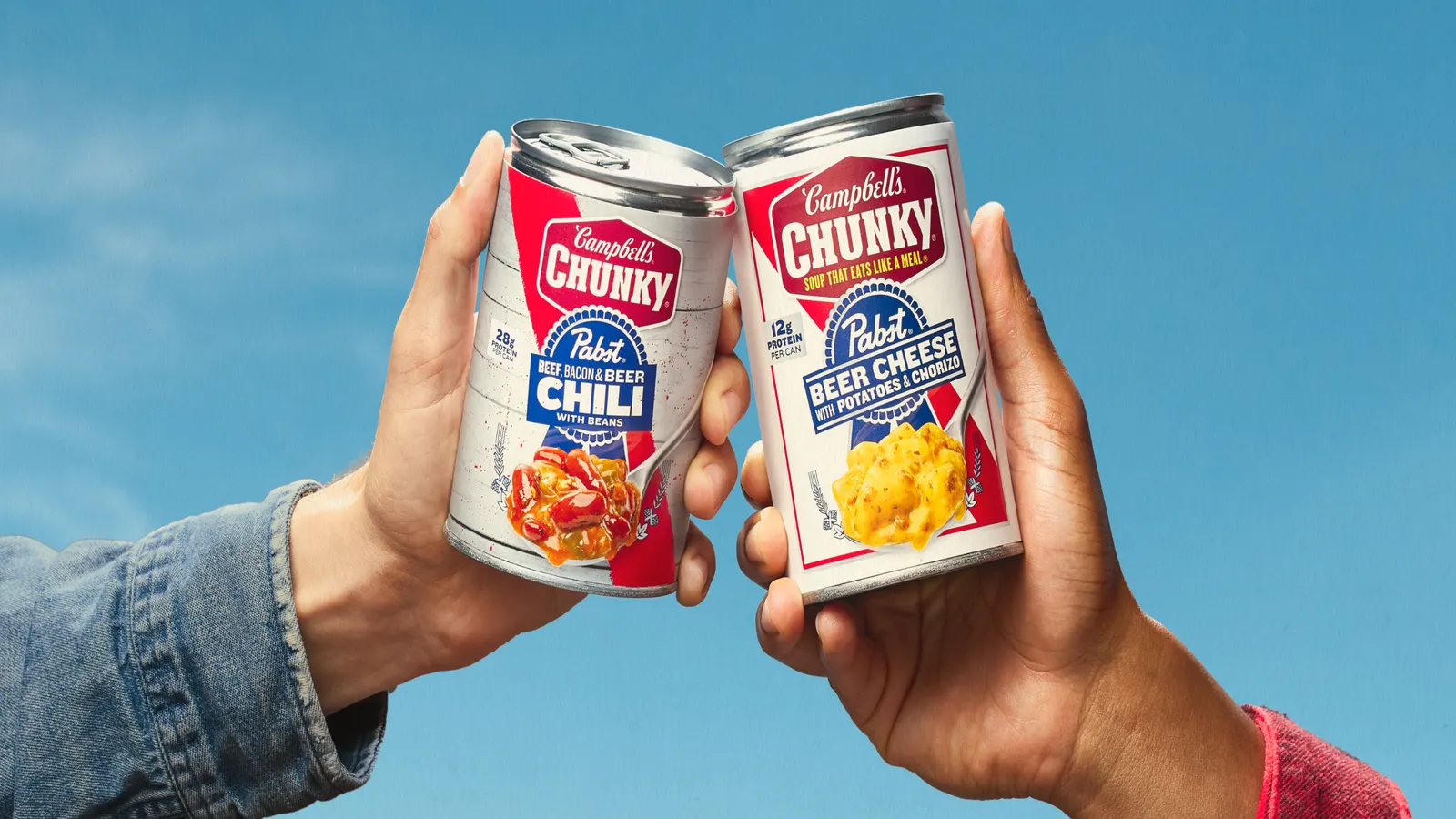 Campbell's and Pabst Blue Bow split open beer-infused flavored soups