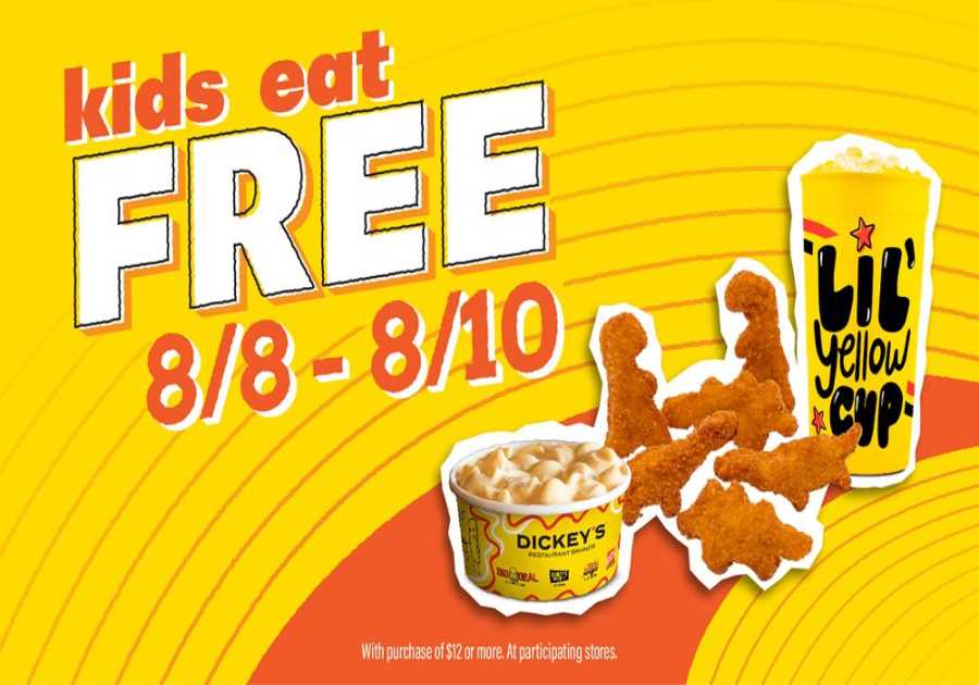 Dickey's Bbq Sustains Texas Households Throughout Free Of Tax Weekend Break with Extended Kids Consume Free Offer