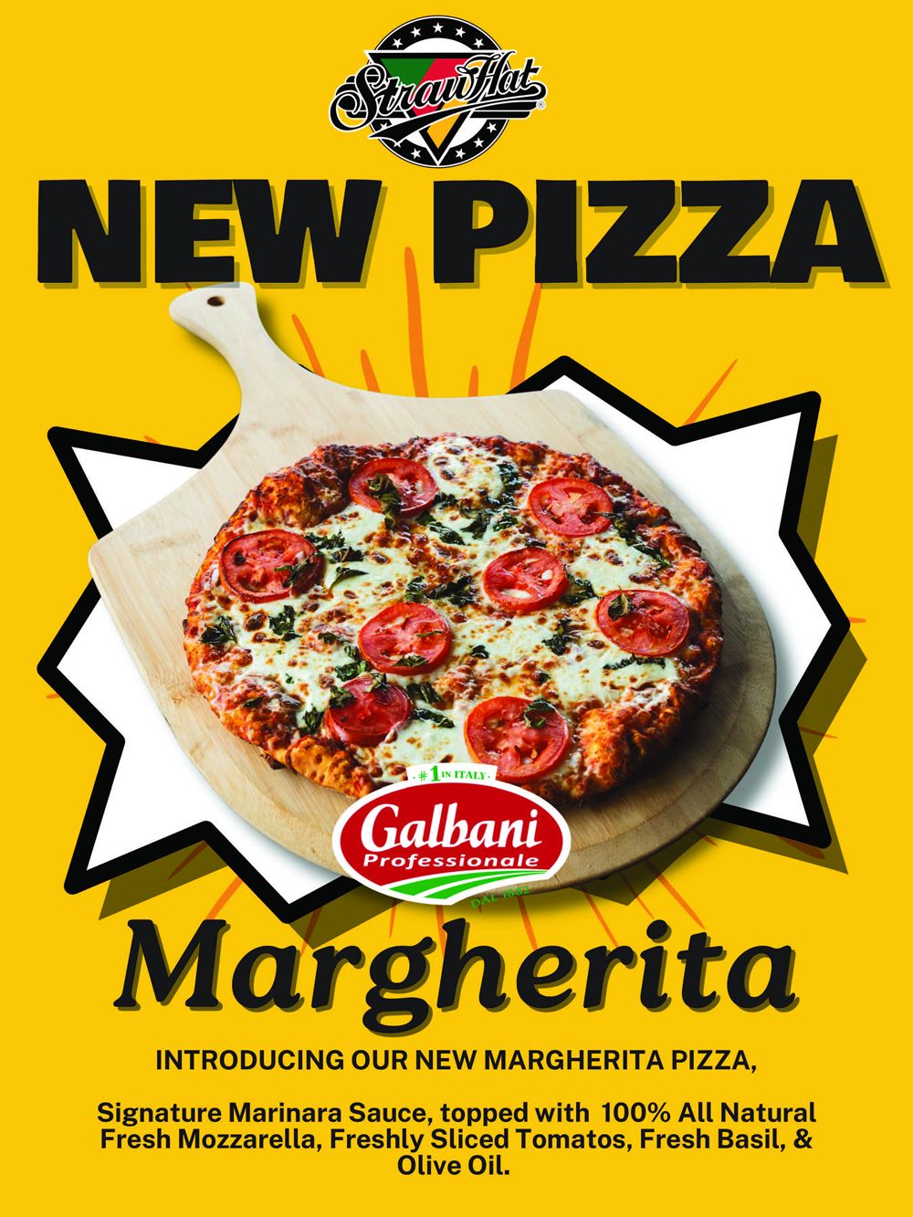 Discover a Timeless With the Margherita Pizza at Straw Hat Pizza