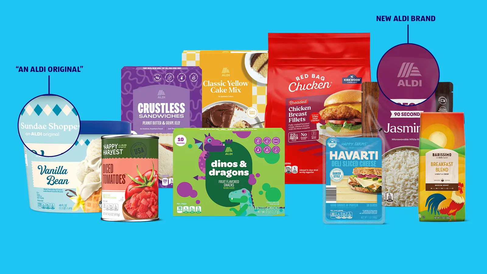 Aldi debuts large exclusive label rebrand
