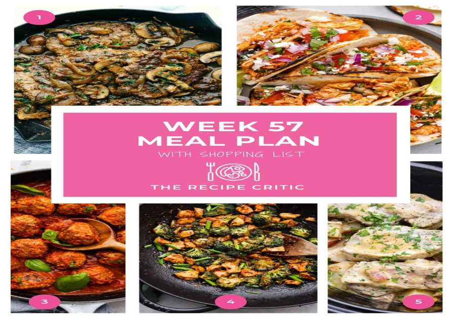 Weekly Meal Plan # 57.