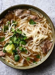 Bowl of beef pho.