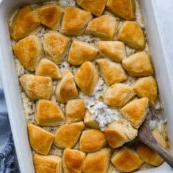 Super Easy Biscuits and Gravy Casserole