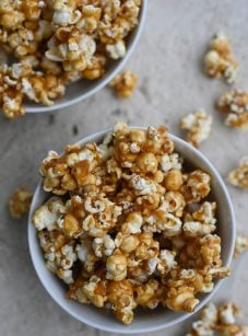 bowls of caramel corn