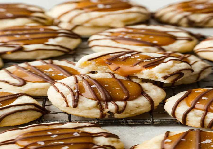Twix Thumbprint Cookies