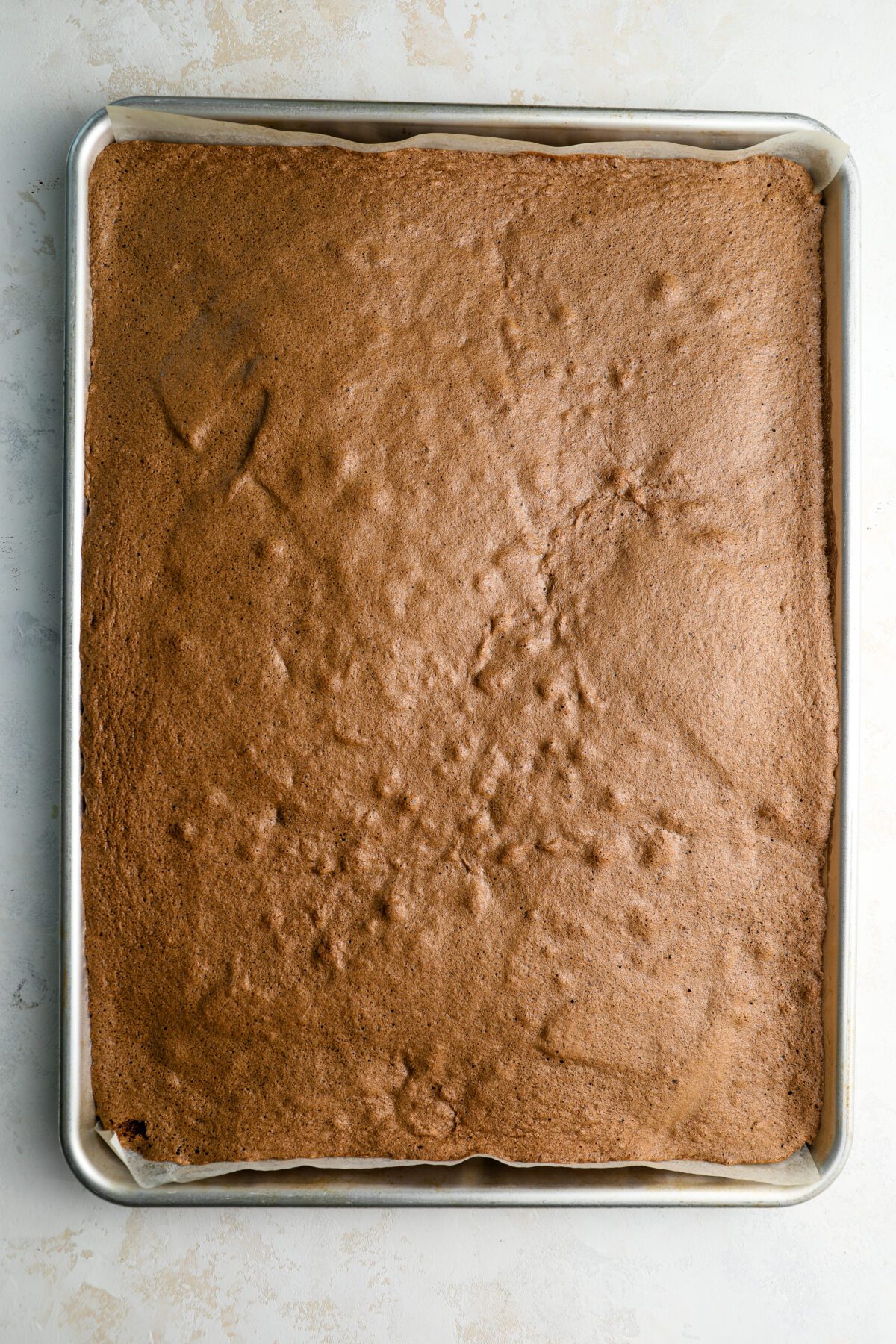 baked cake in jelly roll pan