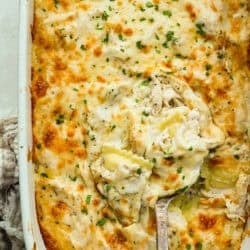 Cheesy Alfredo Ravioli Casserole