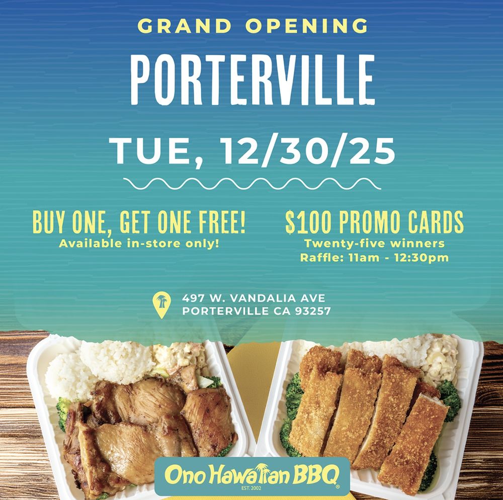 Ono Hawaiian BBQ Brings Island-Inspired Comfort Food to Porterville with New Restaurant Opening
