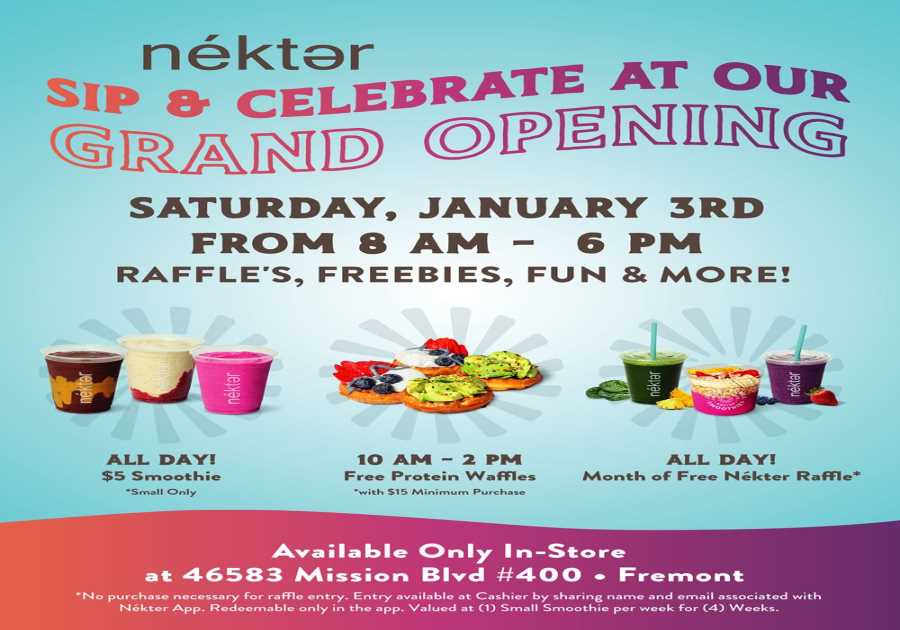 Nékter Juice Bar Fremont Family-Friendly Party: $5 Smoothie Mixes, Free Protein Waffles, Face Paint
