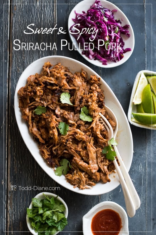 Bowl of asian pulled pork with sriracha hoisin 