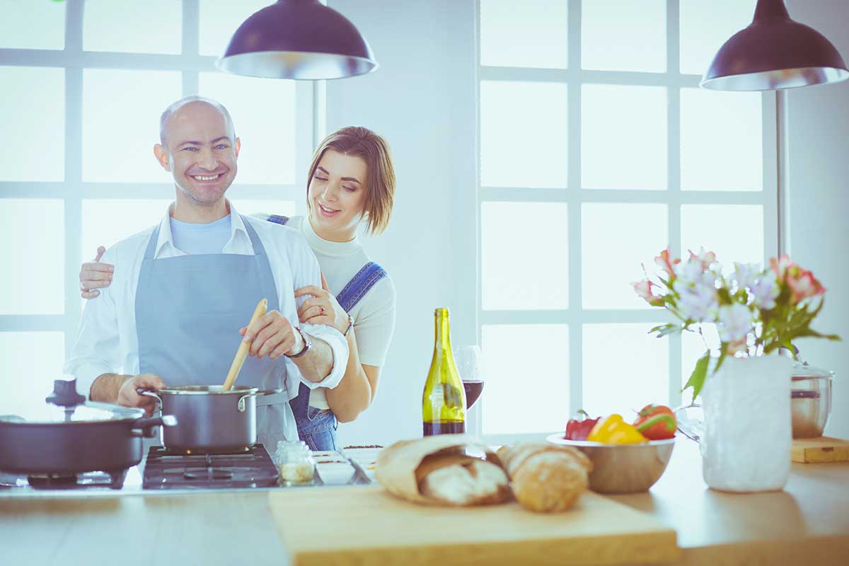 Scientific research showing benefits of couples cooking together for relationship connection and marital satisfaction