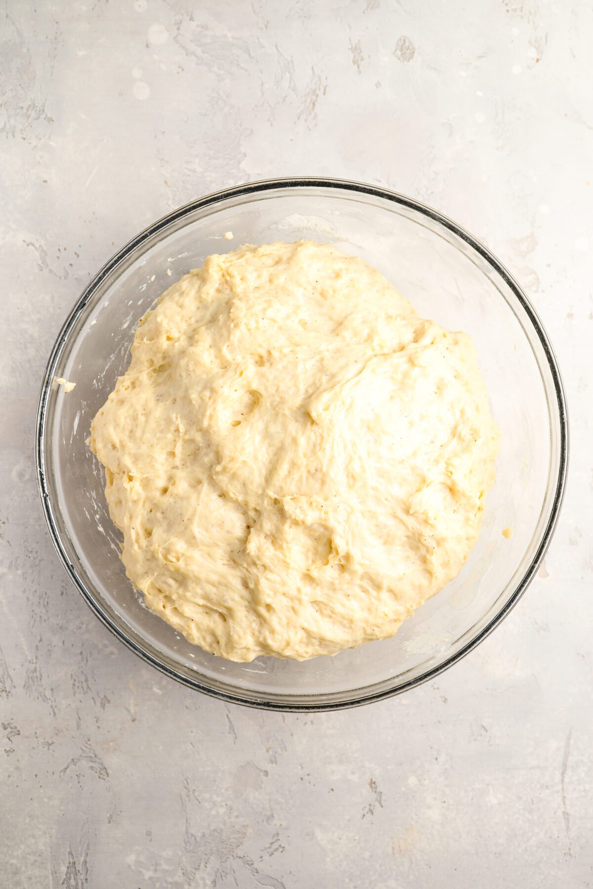 beignet dough after rising