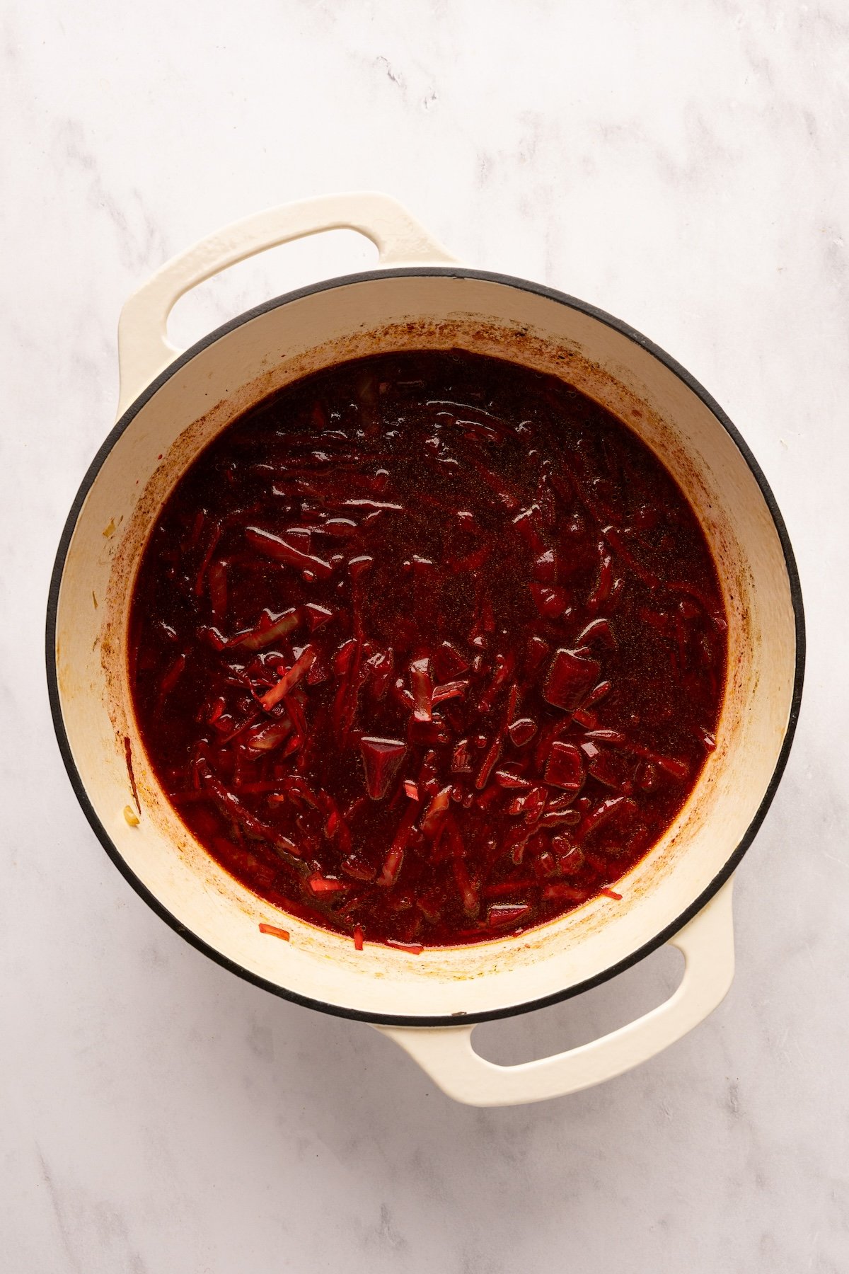 borscht after initial simmer