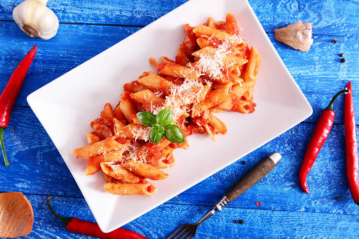Healthy marinara pasta with Marry Me Marinara sauce — nutritious tomato-based dinner
