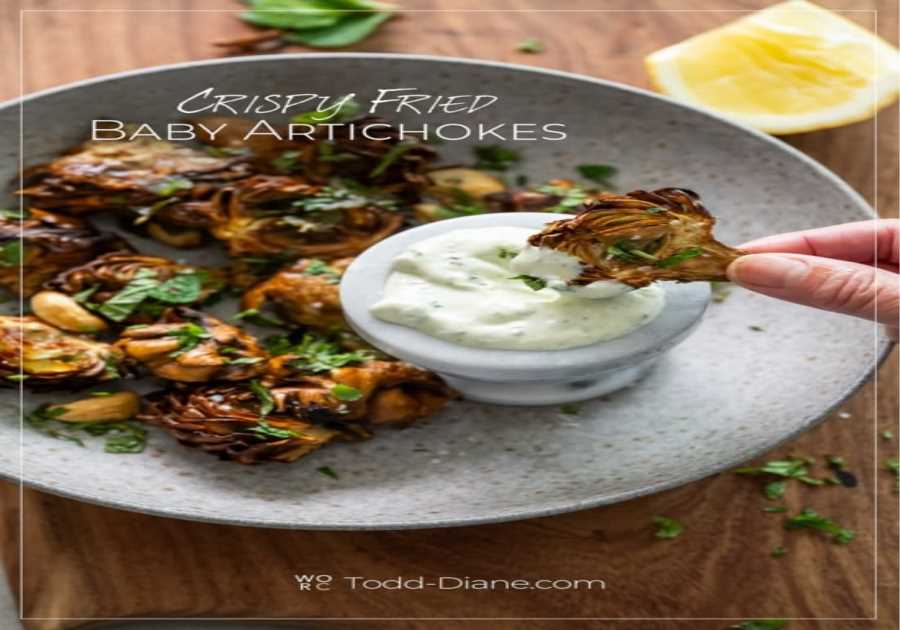 Fried Child Artichokes with Creamy Garlic Mint Aioli- A brand-new enhancement to the Springtime garden