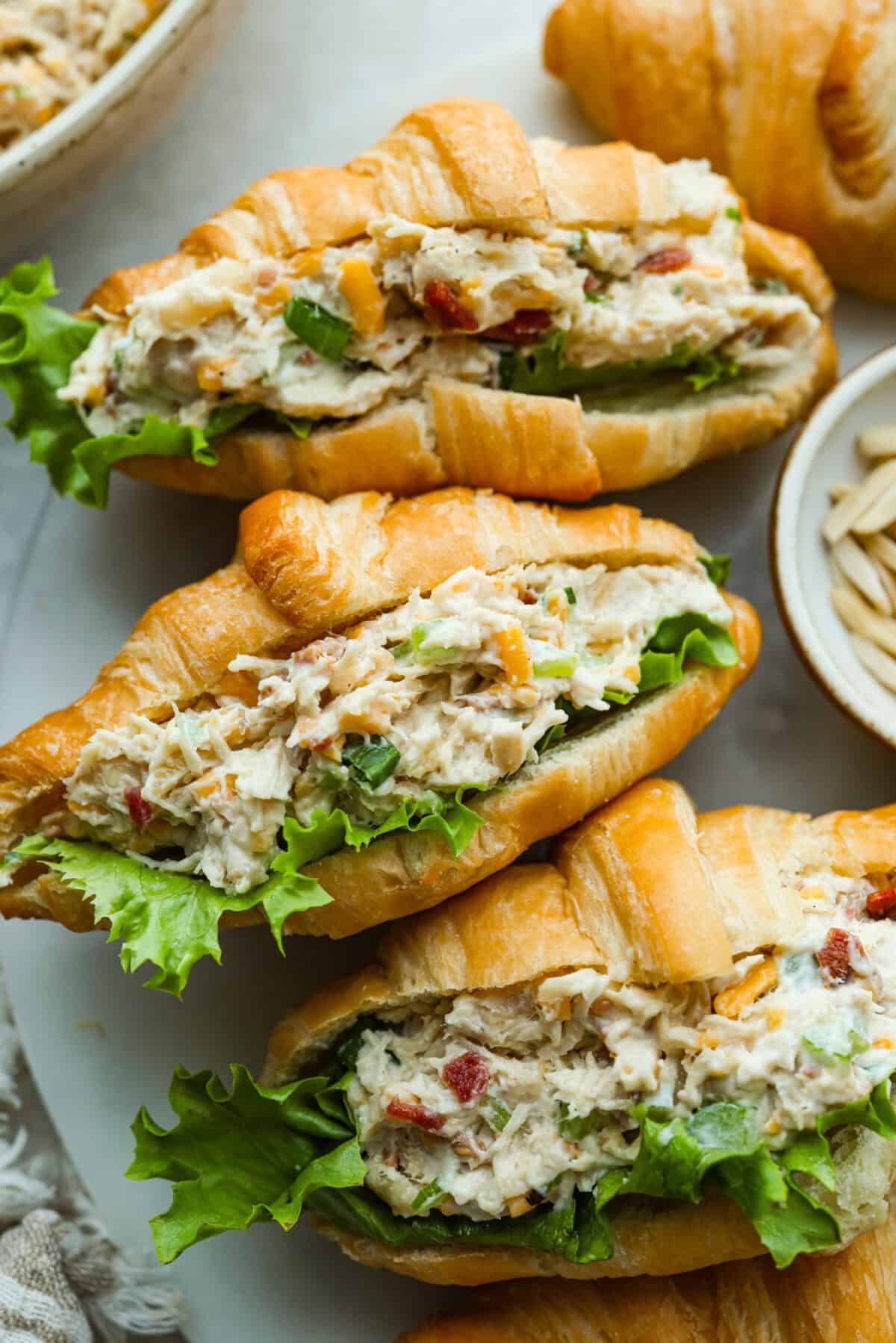 Croissants loaded with delicious million dollar chicken salad. 