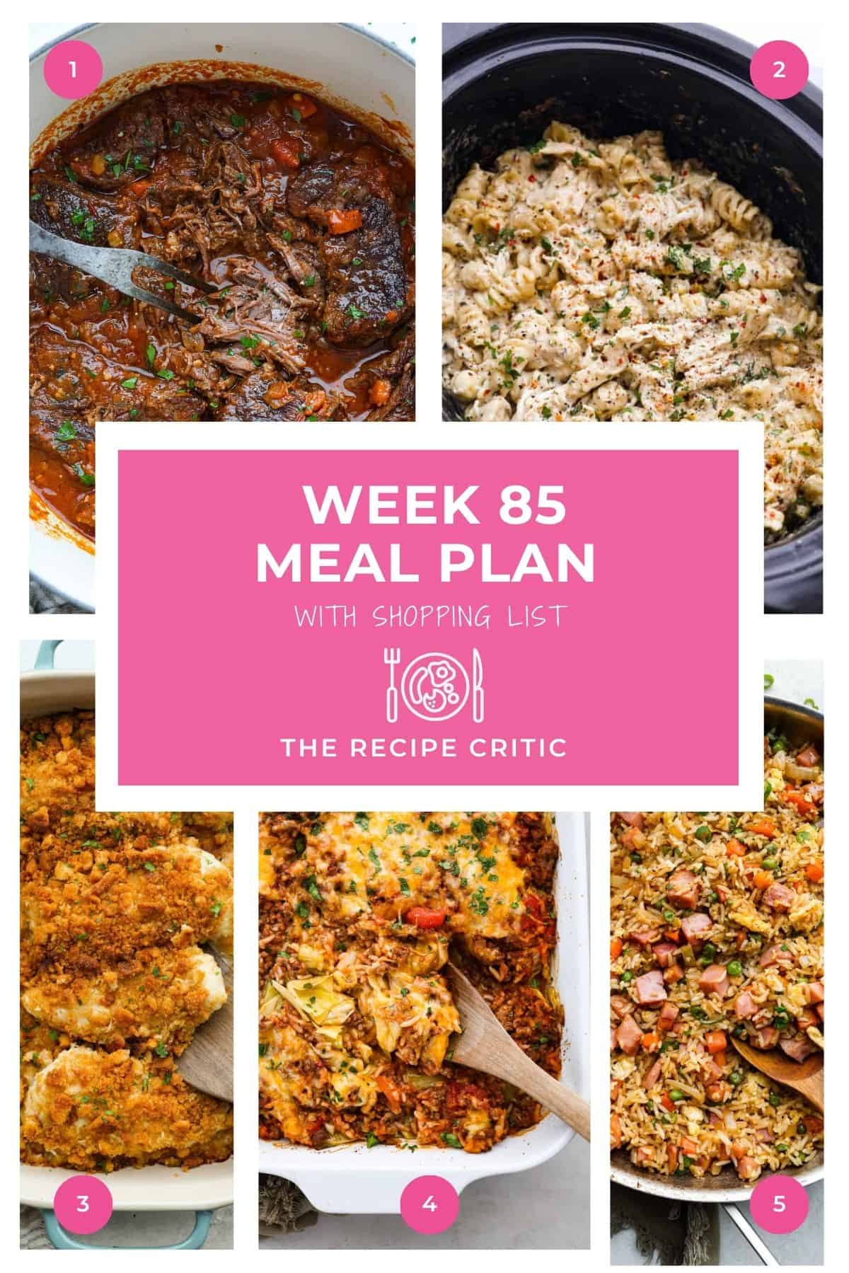 Weekly Meal Plan # 85.