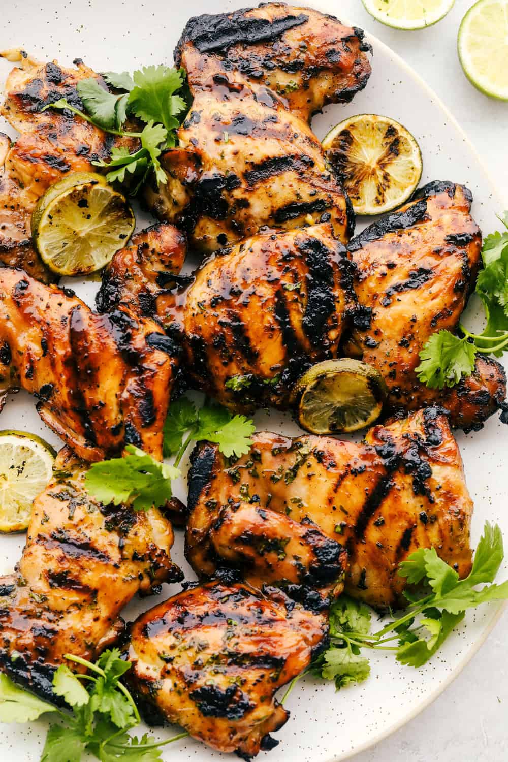 Grilled Honey Lime Cilantro Chicken Thighs