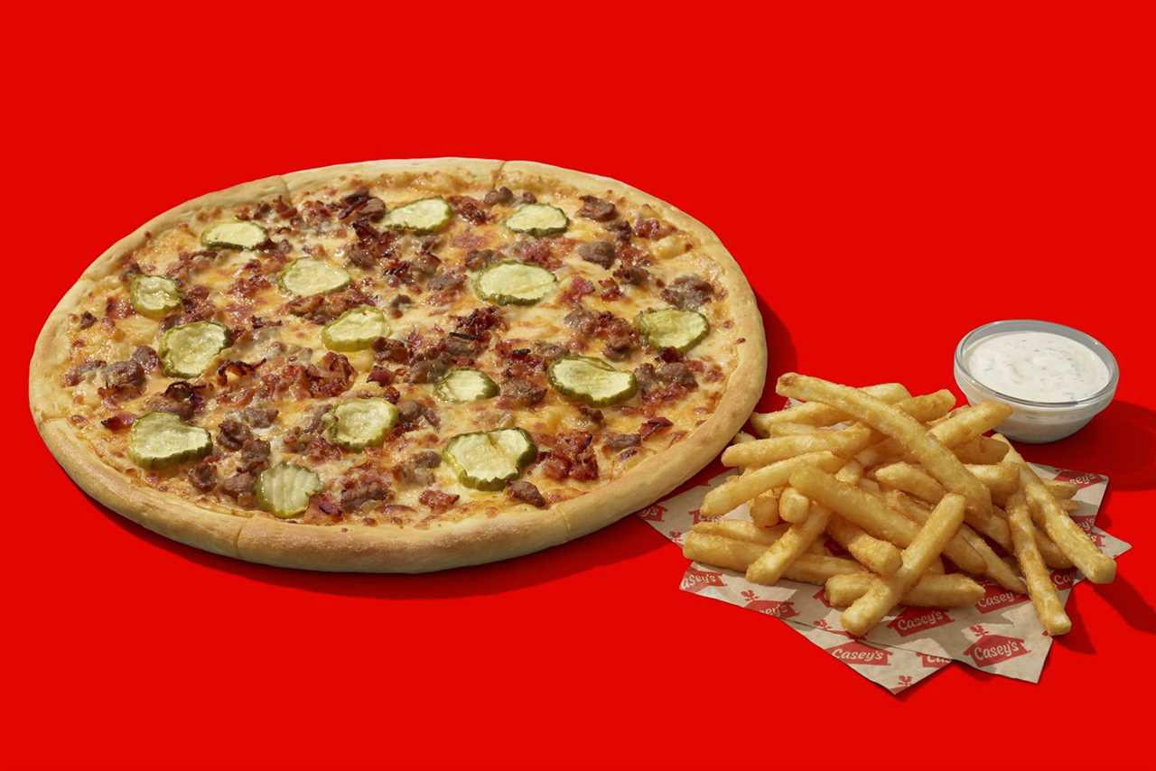 Casey's Bacon Cheeseburger Pizza Returns for a Limited Time, Joined by Crispy Fries as the Newest Menu Addition
