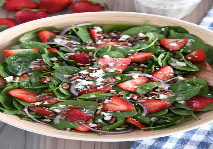 Strawberry Spinach Salad with Homemade Poppy Seed Dressing
