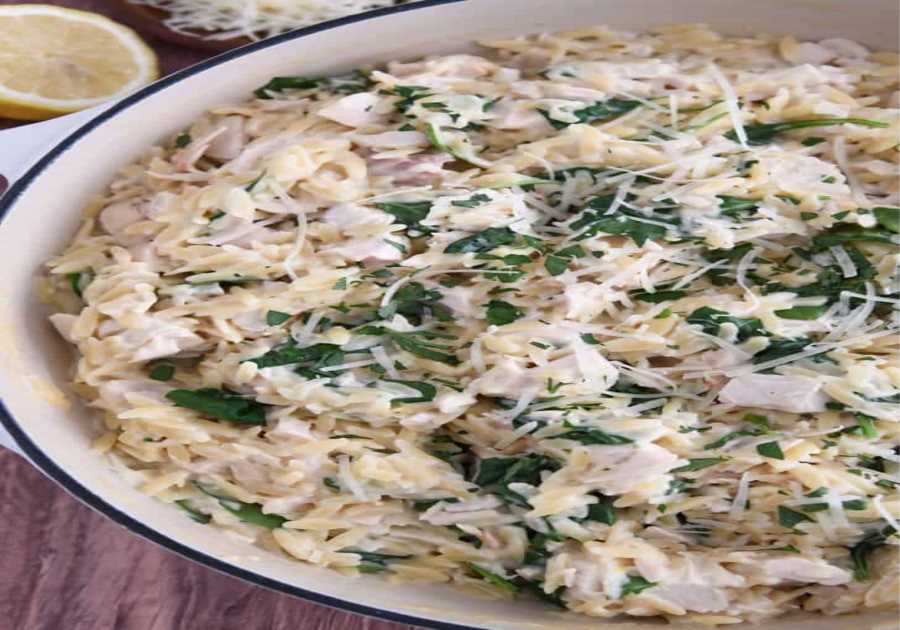 One Pot Creamy Lemon Orzo with Chicken