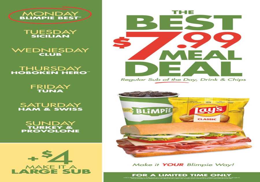 Blimpie Launches Big Taste and Larger Value with New $7.99 Dish Bargain