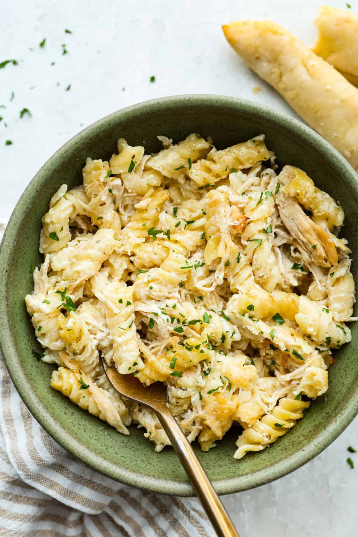 Serving of baked Olive Garden chicken. 
