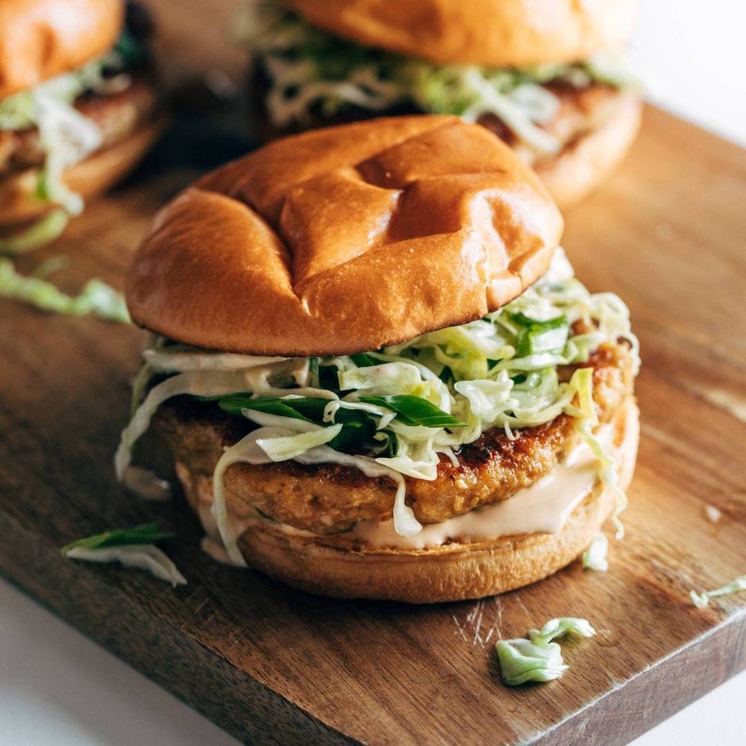 Chicken teriyaki burgers.