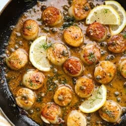 Lemon Frying Pan Seared Scallops