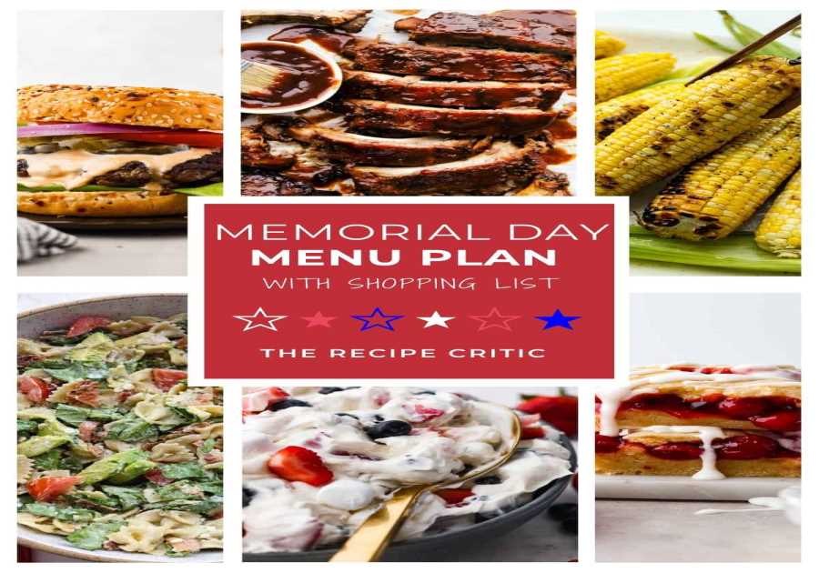 Memorial Day Food Selection Plan