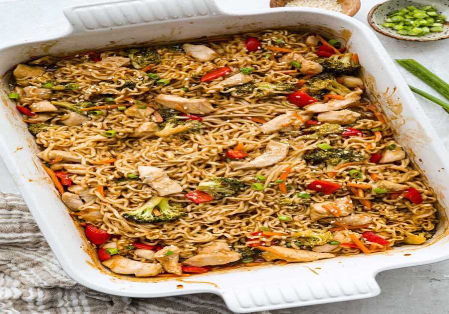 One Pan Baked Ramen Noodles