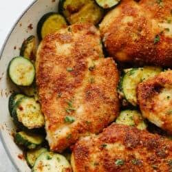 Crispy Parmesan Garlic Poultry With Zucchini