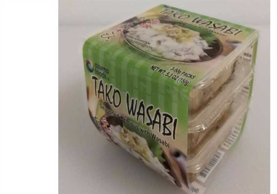 Wasabi octopus remembered as a result of undeclared allergen
