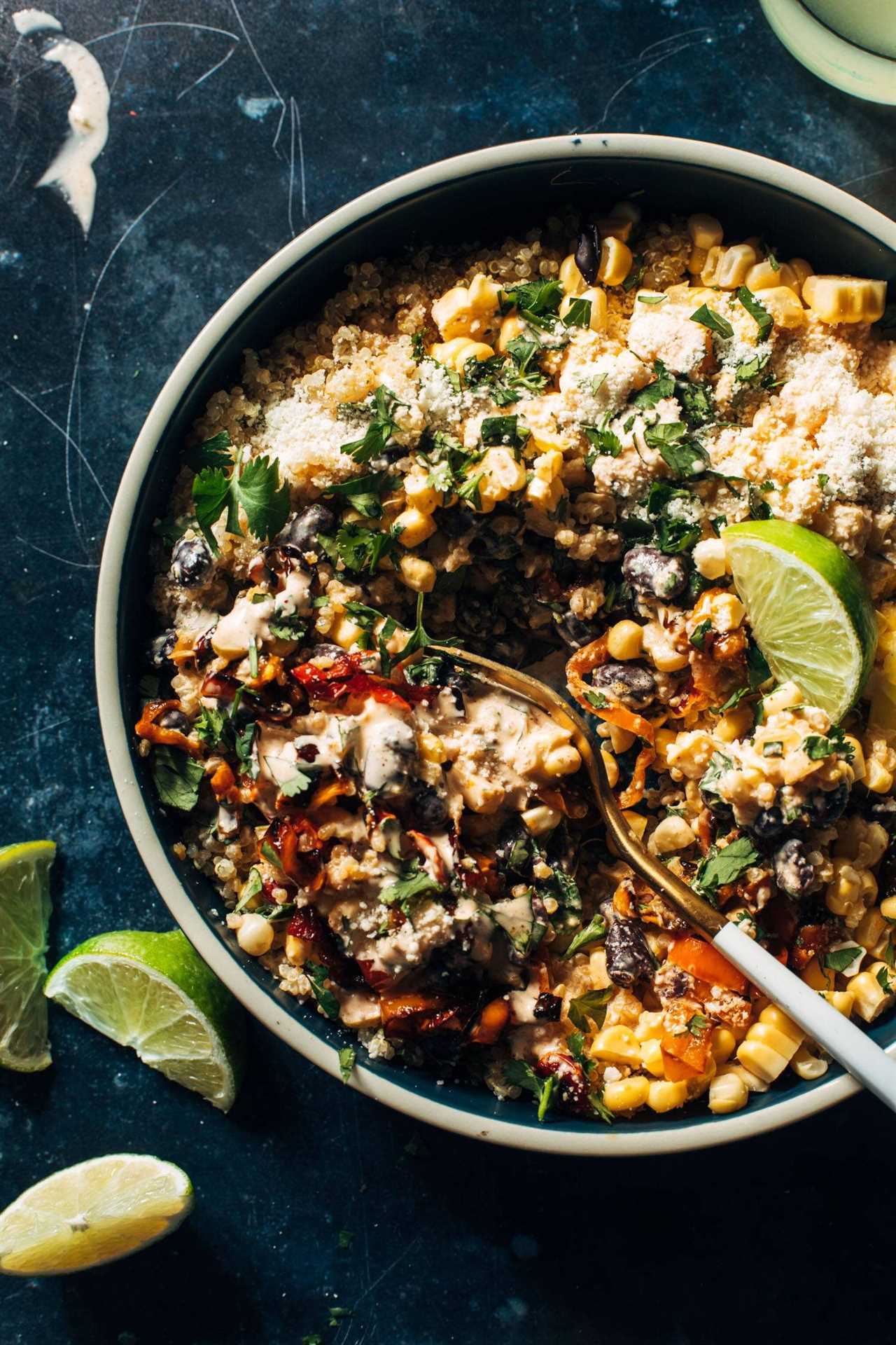 Elote quinoa salad.