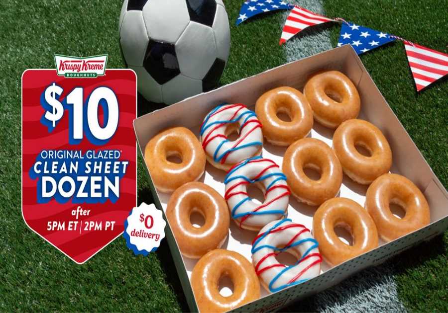 Krispy Kreme Presents $10 Original Glazed Clean Sheet Dozen Featuring 'Red, White and Goooaaal' Doughnut for America's Suit Wednesday
