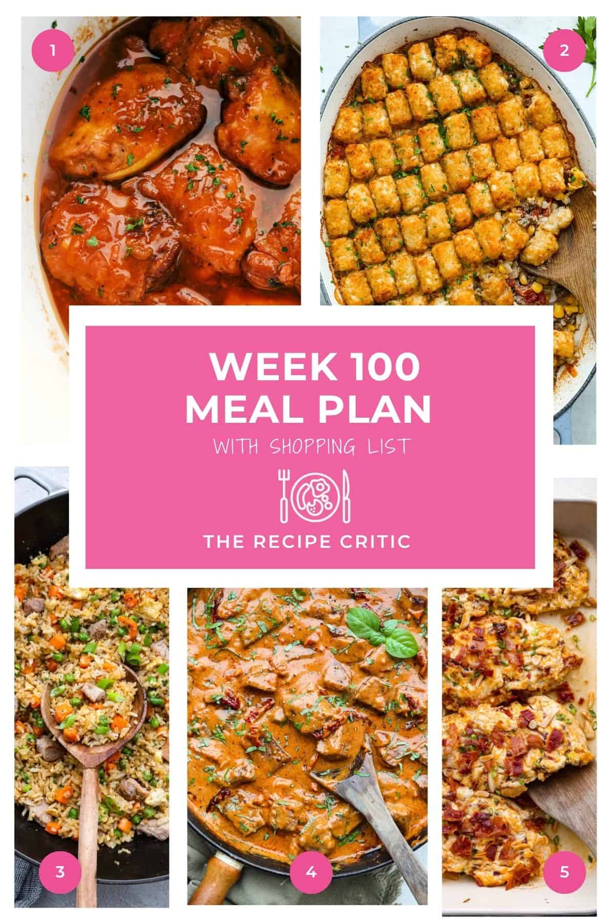 Weekly Meal Plan # 100.