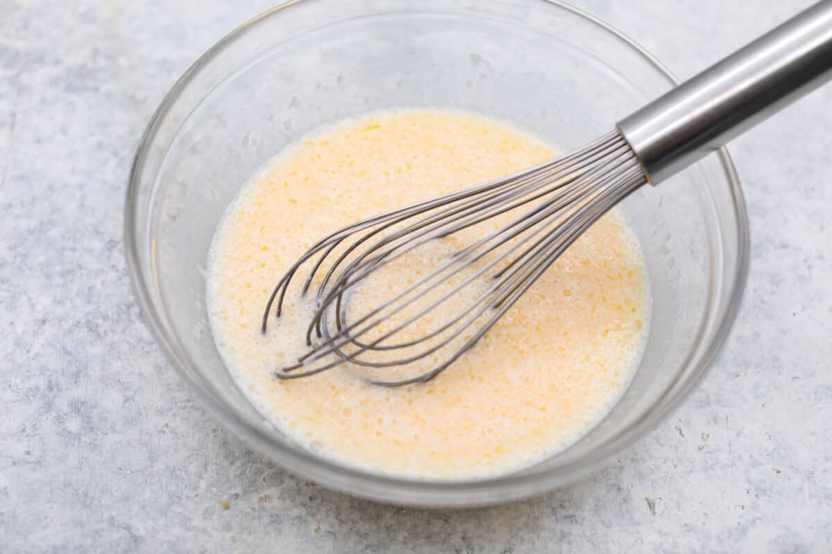 Wet ingredients mixed together. 