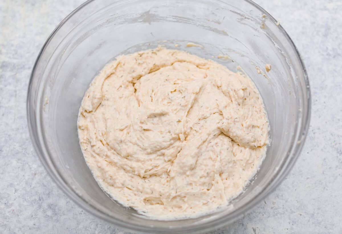 Dry and wet ingredients combined. 