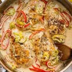One Frying Pan Creamy Pepperoncini Hen