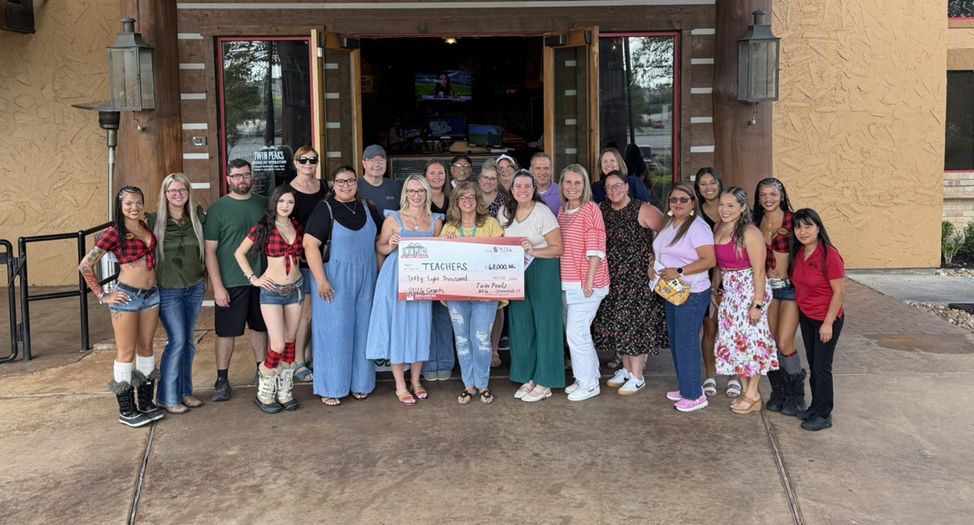 Teachers receiving checks at the Twin Peaks Shenandoah Location. Avalanche Food Group Distributes $68,000 to Teachers Following Successful 2026 Teacher Grant Campaign