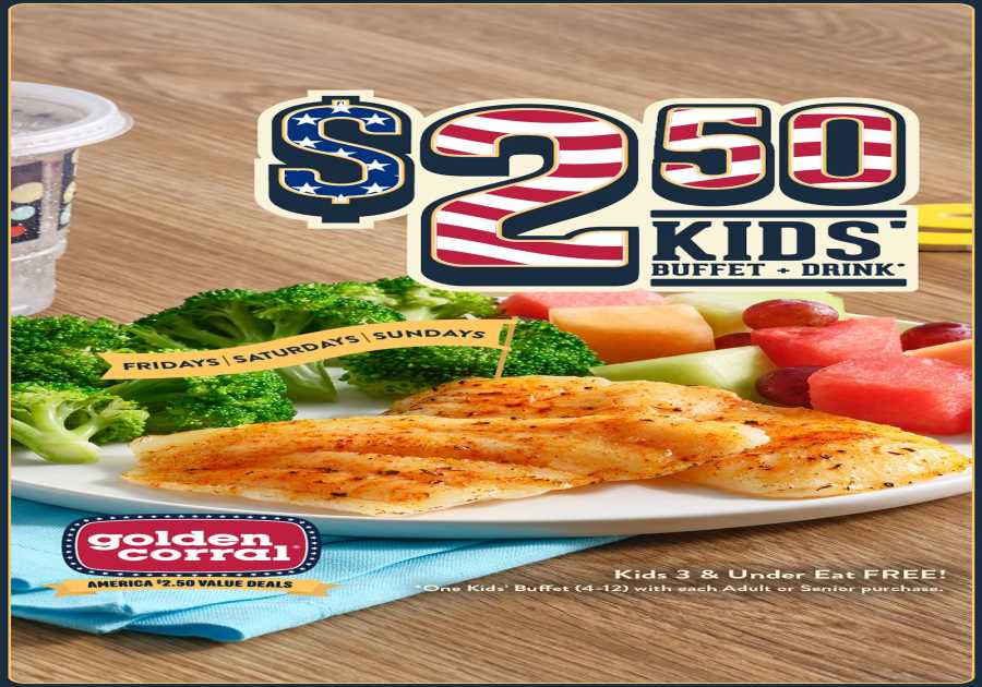 Golden Corral Introduces Remarkable $2.50 Youngsters Buffet Back-to-School Deal Available Every Fri/Sat/Sun Till Aug. 30