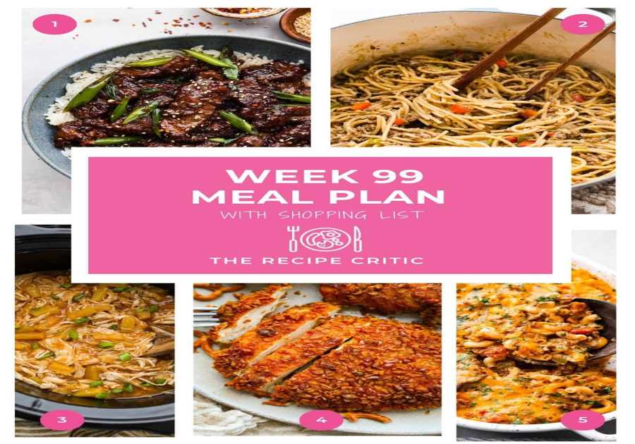 Weekly Dish Plan # 99.