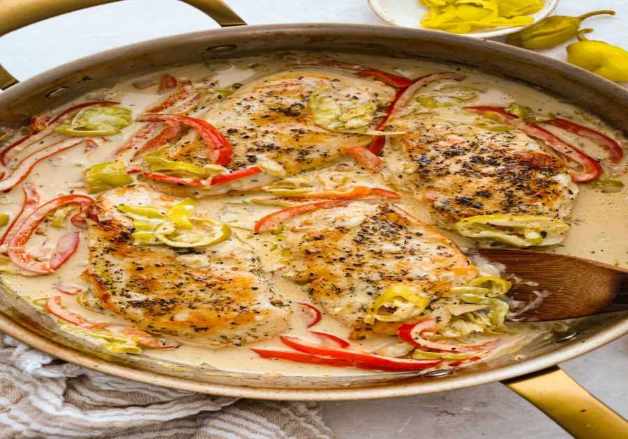 One Frying Pan Creamy Pepperoncini Hen