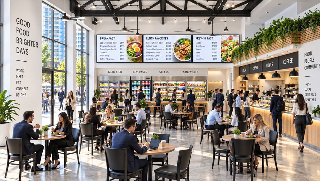 How Food Courts in Office Buildings Are Changing the Way People Live, Work, and Dine