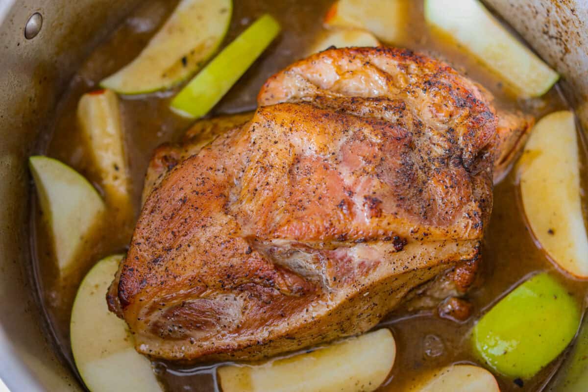 Apple cider pork roast all cooked and ready to shred. 